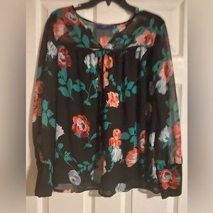 Womens Apt 9 L Blouse Sheer Lined Material